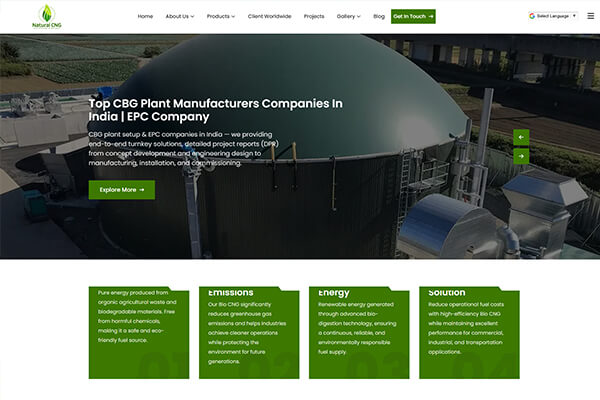 Natural CNG Fitment Pvt Ltd manufacturing website design by Primitive Softech