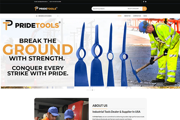 Pride Tools manufacturing website by Primitive Softech